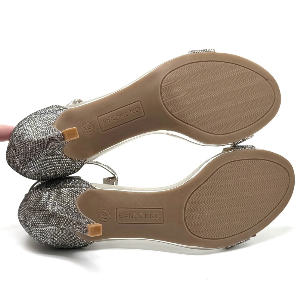 Bandolino Madia Sandal Gold Metallic Shimmer Heels Size 8 - Picture 10 of 11